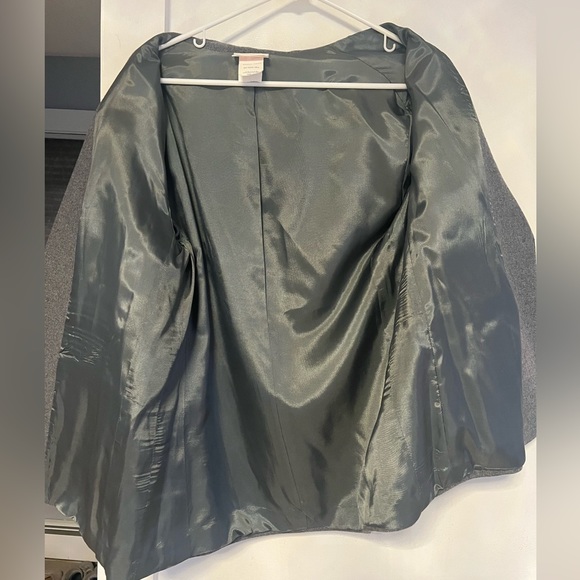Cos Cob Women’s Vintage Dark Academia Wool Blend Gray Blazer sz16  Y2K - Picture 10 of 12